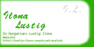 ilona lustig business card